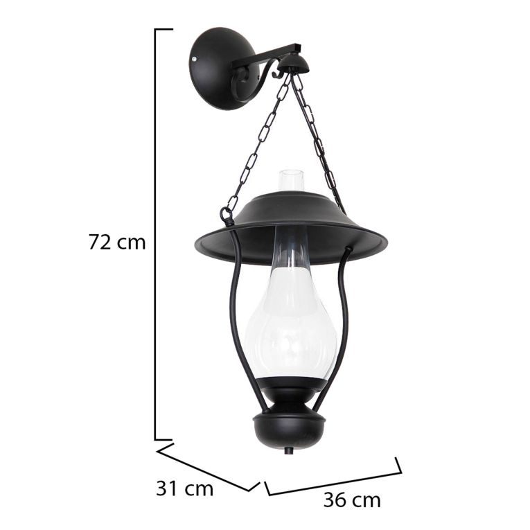 Lampada da Parete Nero Materiale Aplique in Metallo, - Gillio