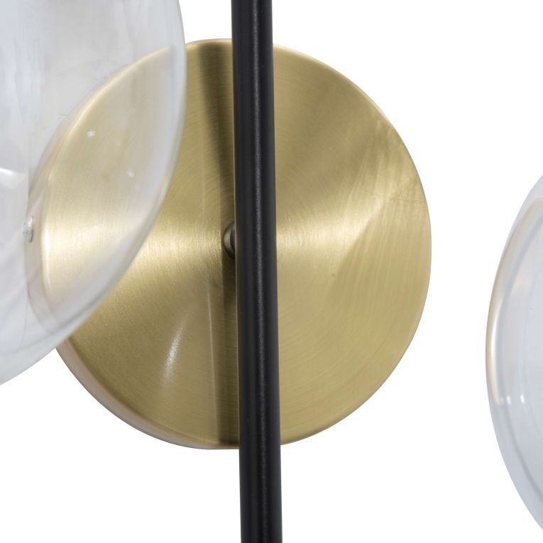 Lampada da Parete Nero oro Necessarie 2 Lampadine Attacco e14, Indoor - Buzios