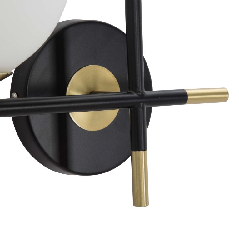 Lampada da Parete Nero oro Necessarie 2 Lampadine Attacco e14, Indoor - Valpar