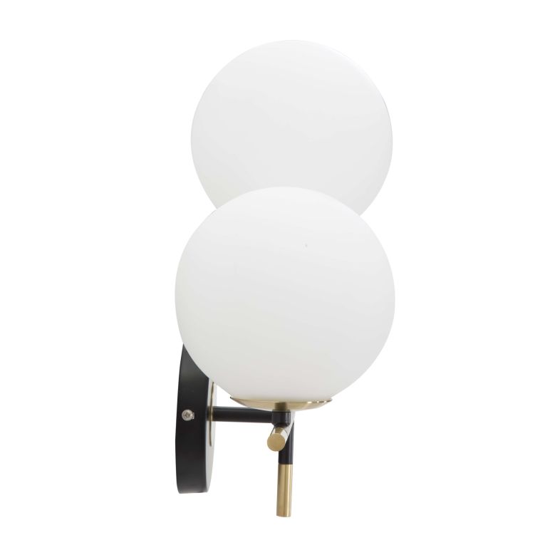 Lampada da Parete Nero oro Necessarie 2 Lampadine Attacco e14, Indoor - Valpar