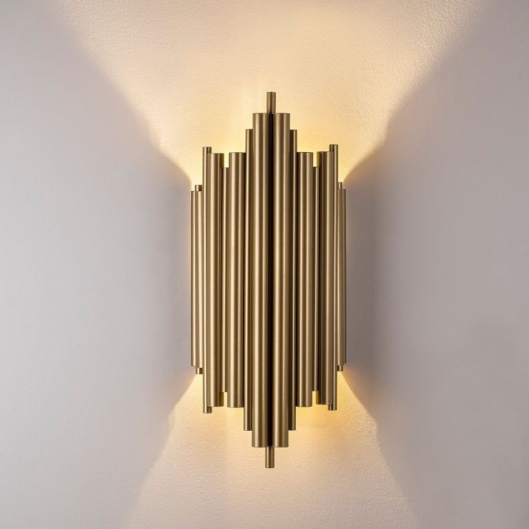 Lampada da Parete oro Attacco e 14 max 40 w Indoor, Materiale Aplique in Metallo - Ceranova