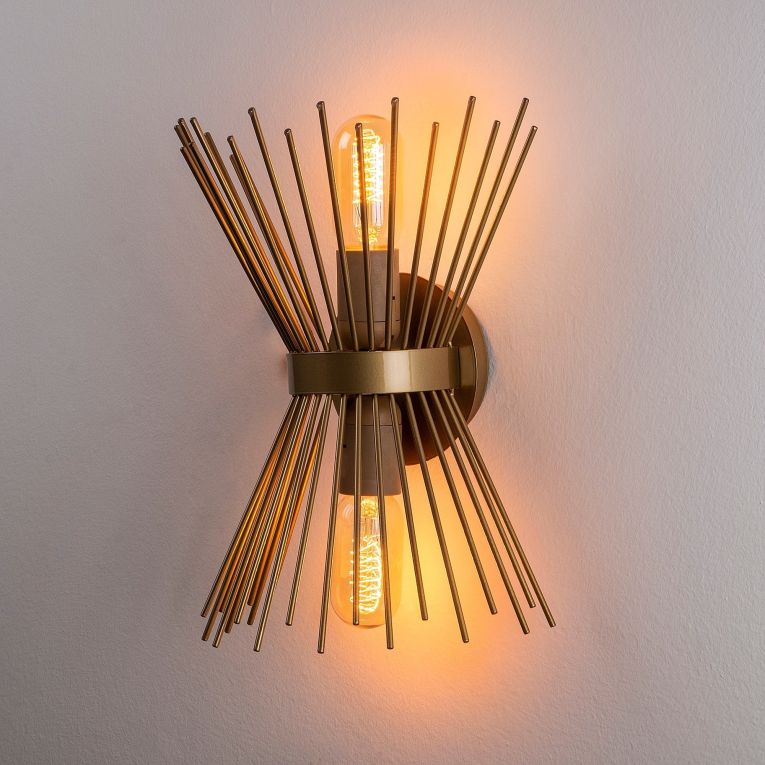 Lampada da Parete oro Attacco e 27 max 40 w Indoor, Materiale Aplique in Metallo - Catola
