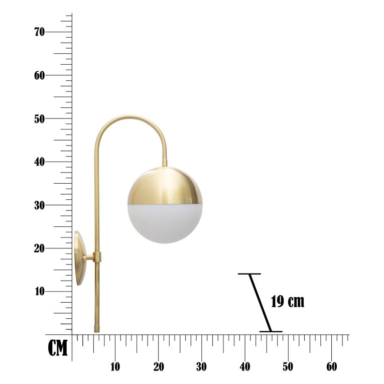Lampada da Parete oro Bianco Necessaria 1 Lampadina Attacco e14, Indoor - Haines