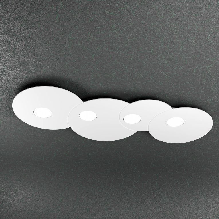 Lampada da Soffitto Bianco Materiale Struttura in Vetro, Made in Italy - Petrizzi