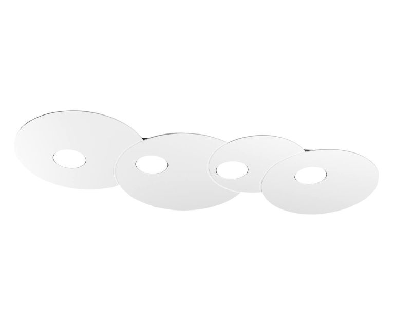 Lampada da Soffitto Bianco Materiale Struttura in Vetro, Made in Italy - Petrizzi