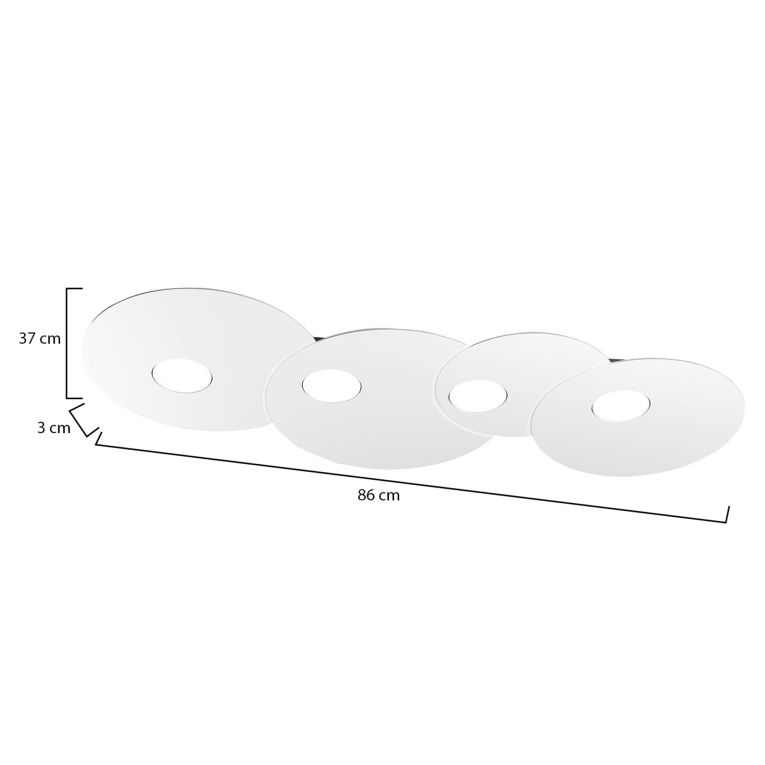 Lampada da Soffitto Bianco Materiale Struttura in Vetro, Made in Italy - Petrizzi