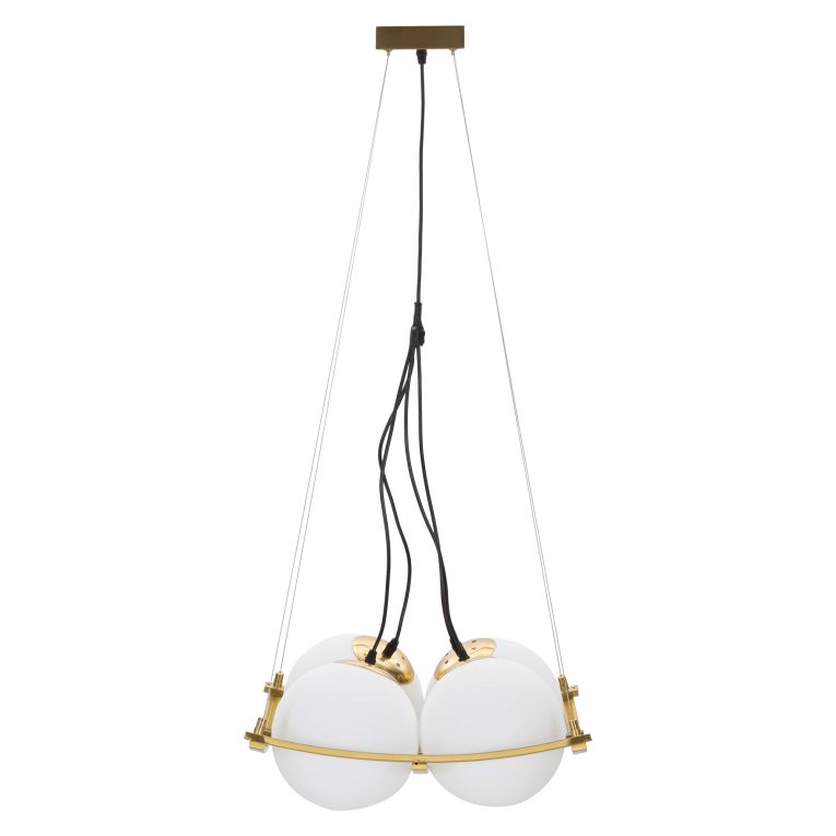 Lampada da Soffitto oro Bianco Necessarie 4 Lampadine Colore Struttura Bianco, Materiale Struttura in Vetro - Dariniti