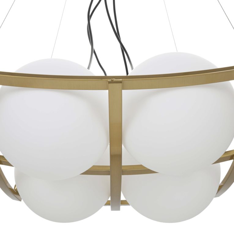 Lampada da Soffitto oro Bianco Necessarie 4 Lampadine Colore Struttura Bianco, Materiale Struttura in Vetro - Dariniti