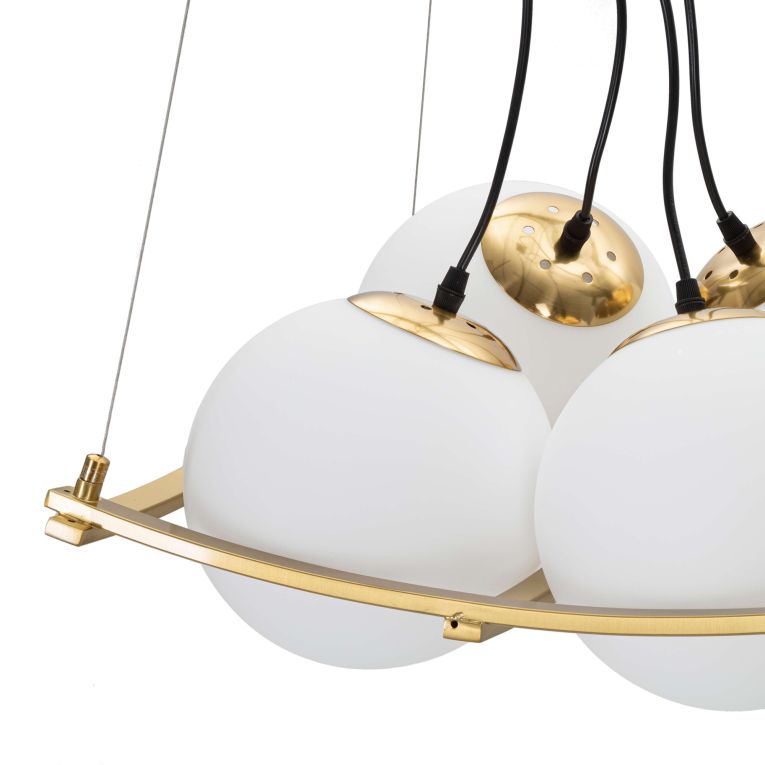 Lampada da Soffitto oro Bianco Necessarie 4 Lampadine Colore Struttura Bianco, Materiale Struttura in Vetro - Dariniti