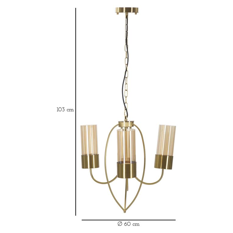 Lampada da Soffitto oro Necessarie 3 Lampadine Materiale Struttura in Vetro, - Darona