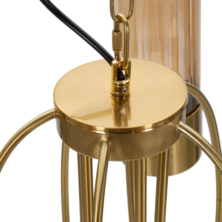 Lampada da Soffitto oro Necessarie 5 Lampadine Materiale Struttura in Vetro, - Famidame