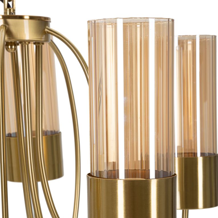 Lampada da Soffitto oro Necessarie 5 Lampadine Materiale Struttura in Vetro, - Famidame