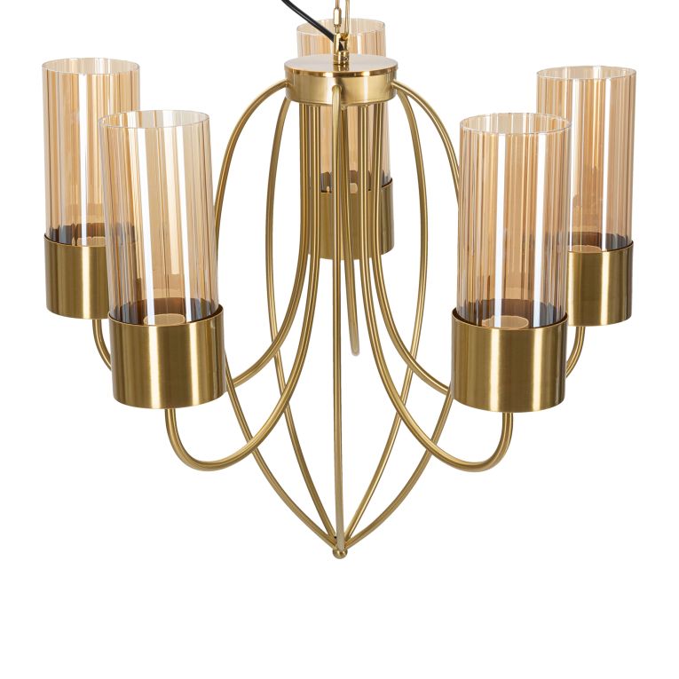 Lampada da Soffitto oro Necessarie 5 Lampadine Materiale Struttura in Vetro, - Famidame
