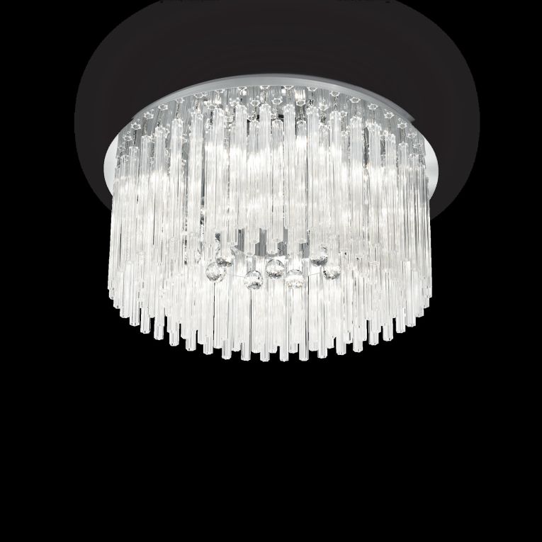 Lampada da soffitto, Plafone, Luminaria a soffitto, Luce per soffitto, 65x65h29 cm, Cromo