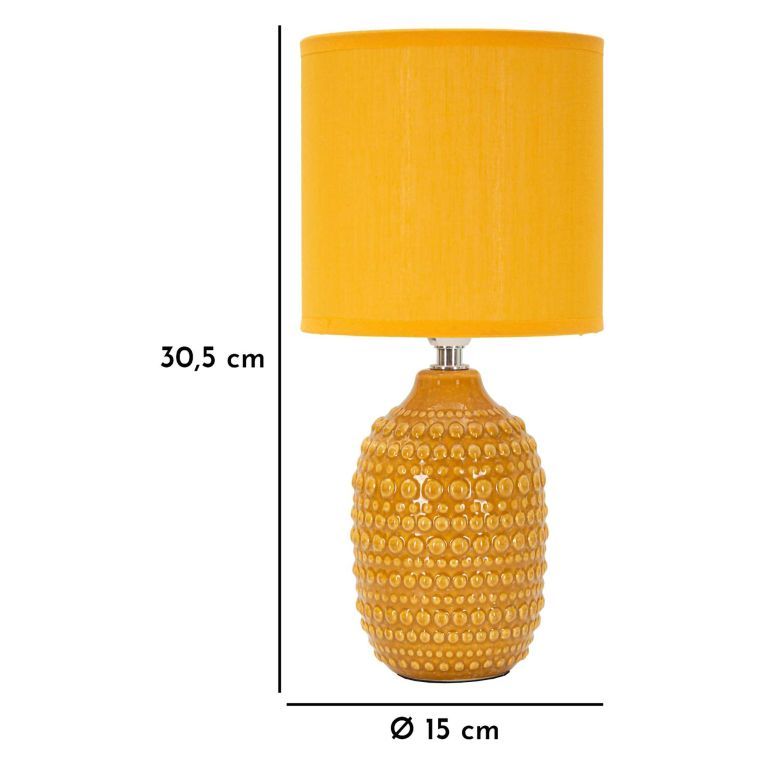 Lampada da Tavolo Arancione Necessaria 1 Lampadina Attacco e14, Paralume - Bethel