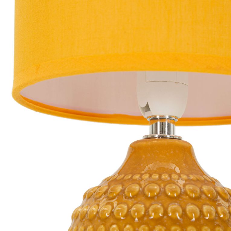 Lampada da Tavolo Arancione Necessaria 1 Lampadina Attacco e14, Paralume - Bethel