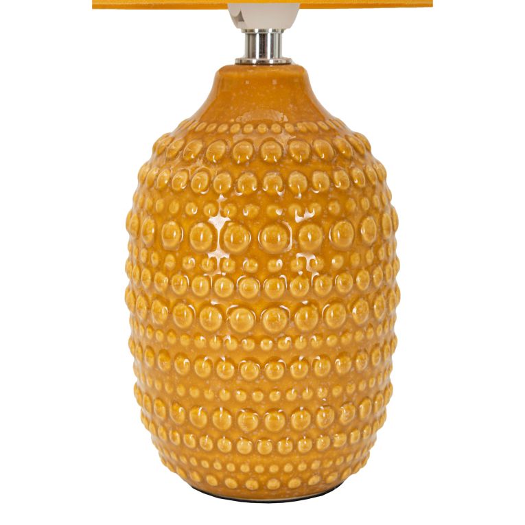 Lampada da Tavolo Arancione Necessaria 1 Lampadina Attacco e14, Paralume - Bethel