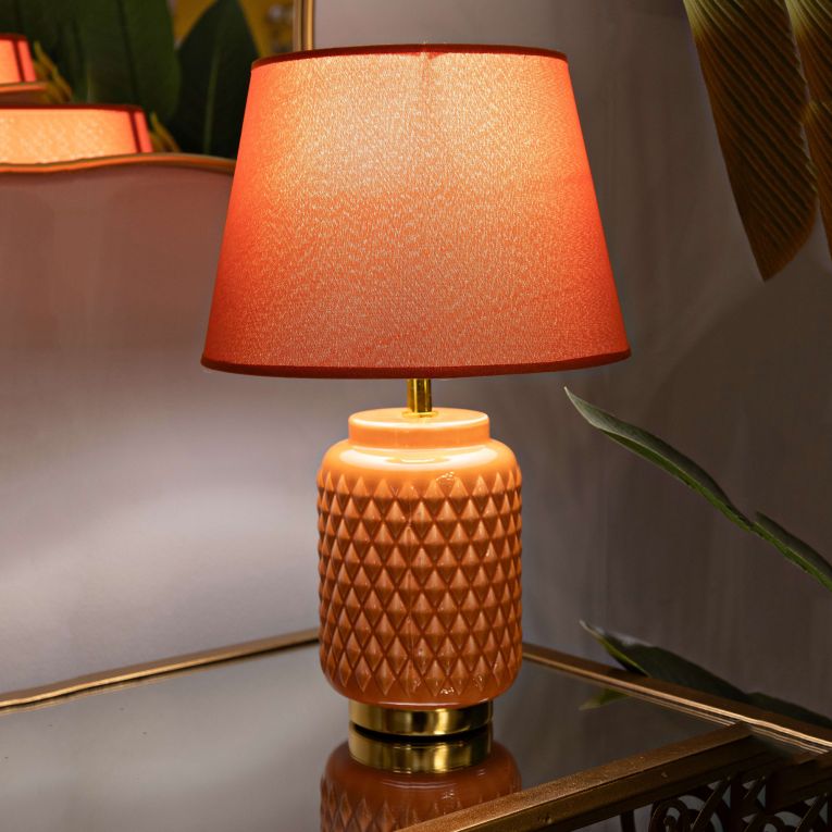 Lampada da Tavolo Arancione oro Necessaria 1 Lampadina Attacco e27, Paralume - Cordov