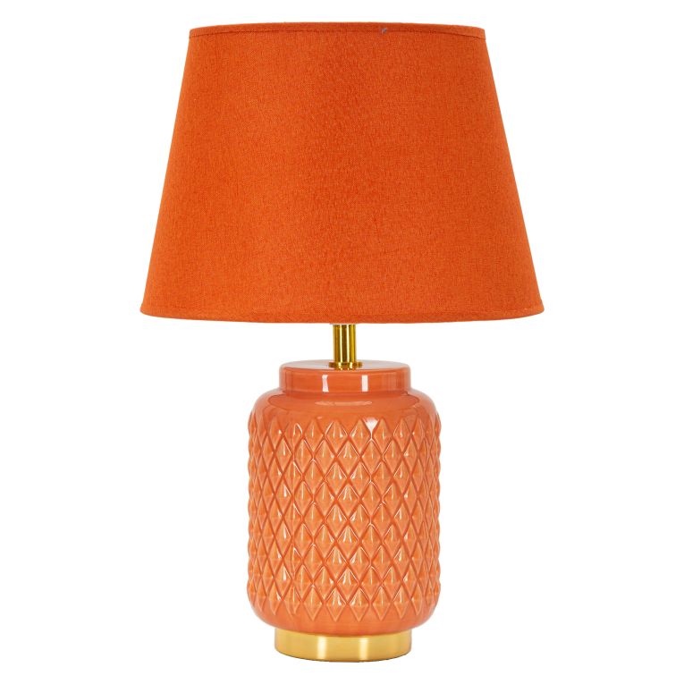 Lampada da Tavolo Arancione oro Necessaria 1 Lampadina Attacco e27, Paralume - Cordov