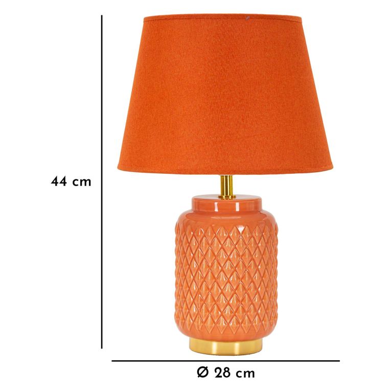 Lampada da Tavolo Arancione oro Necessaria 1 Lampadina Attacco e27, Paralume - Cordov