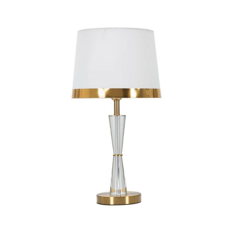 Lampada da tavolo Arriccio, 30x30 h56 cm, Bianco e Oro