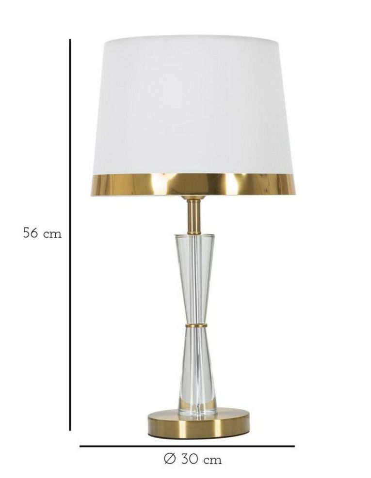 Lampada da tavolo Arriccio, 30x30 h56 cm, Bianco e Oro