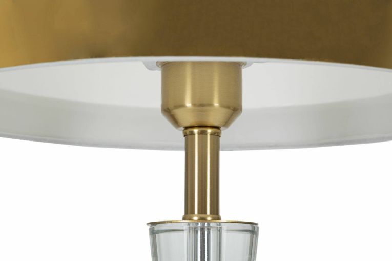 Lampada da tavolo Arriccio, 30x30 h56 cm, Bianco e Oro