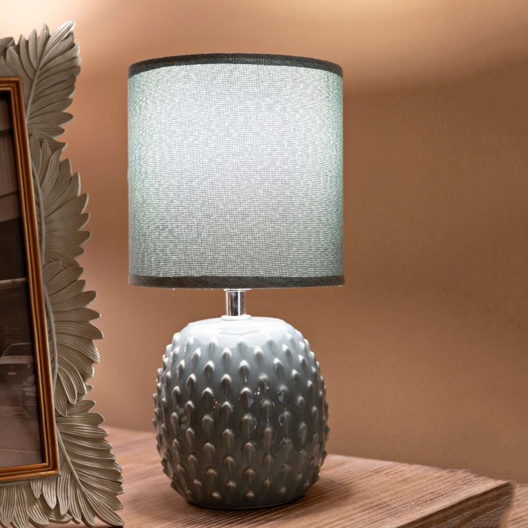 Lampada da Tavolo Azzurro Turchese Necessaria 1 Lampadina Attacco e14, Paralume - Ketchi