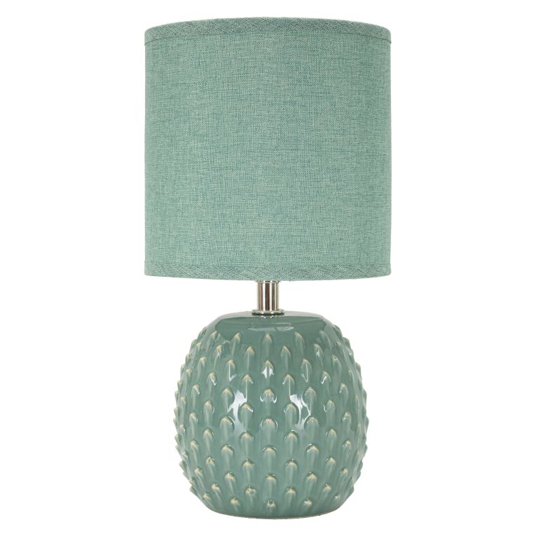 Lampada da Tavolo Azzurro Turchese Necessaria 1 Lampadina Attacco e14, Paralume - Ketchi
