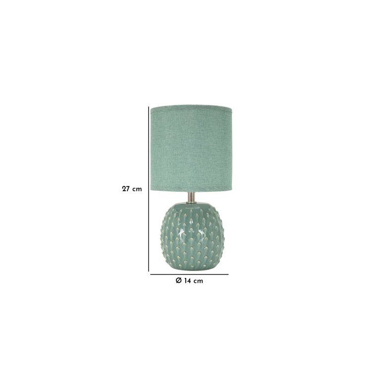 Lampada da Tavolo Azzurro Turchese Necessaria 1 Lampadina Attacco e14, Paralume - Ketchi