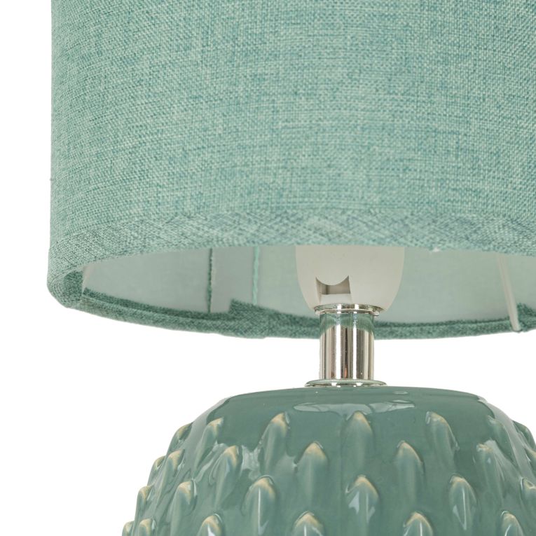Lampada da Tavolo Azzurro Turchese Necessaria 1 Lampadina Attacco e14, Paralume - Ketchi