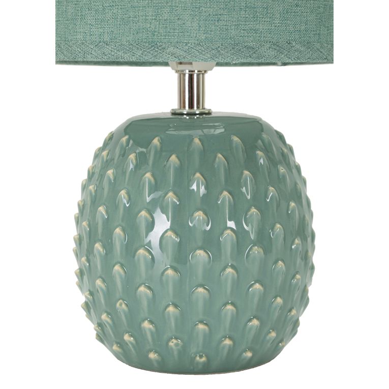 Lampada da Tavolo Azzurro Turchese Necessaria 1 Lampadina Attacco e14, Paralume - Ketchi