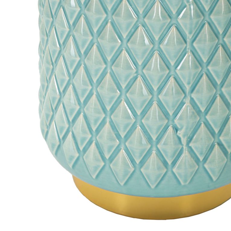 Lampada da Tavolo Azzurro Turchese oro Necessaria 1 Lampadina Attacco e27, Paralume - Cordov