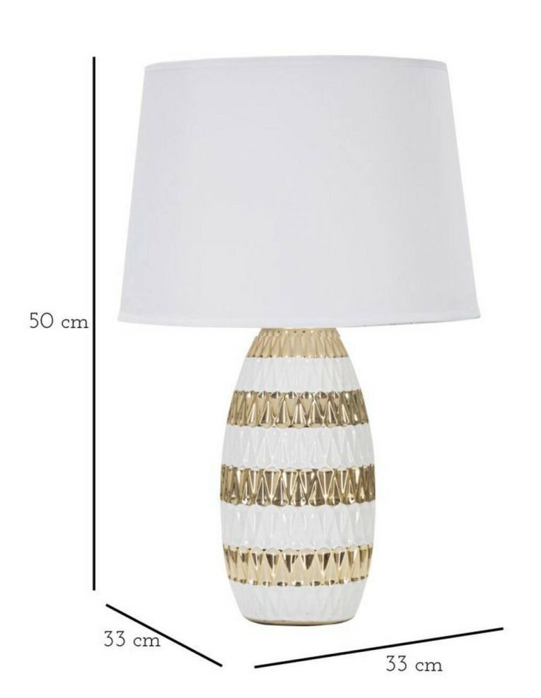 Lampada da tavolo Barr, 33x33 h50 cm, Bianco e Oro