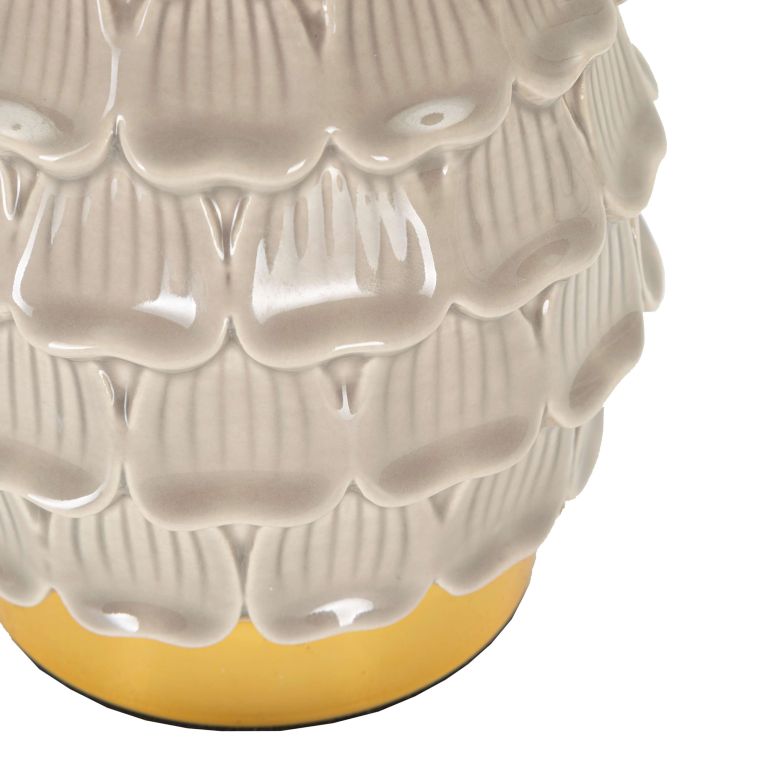 Lampada da Tavolo Beige oro Necessaria 1 Lampadina Attacco e14, Paralume - Talkee
