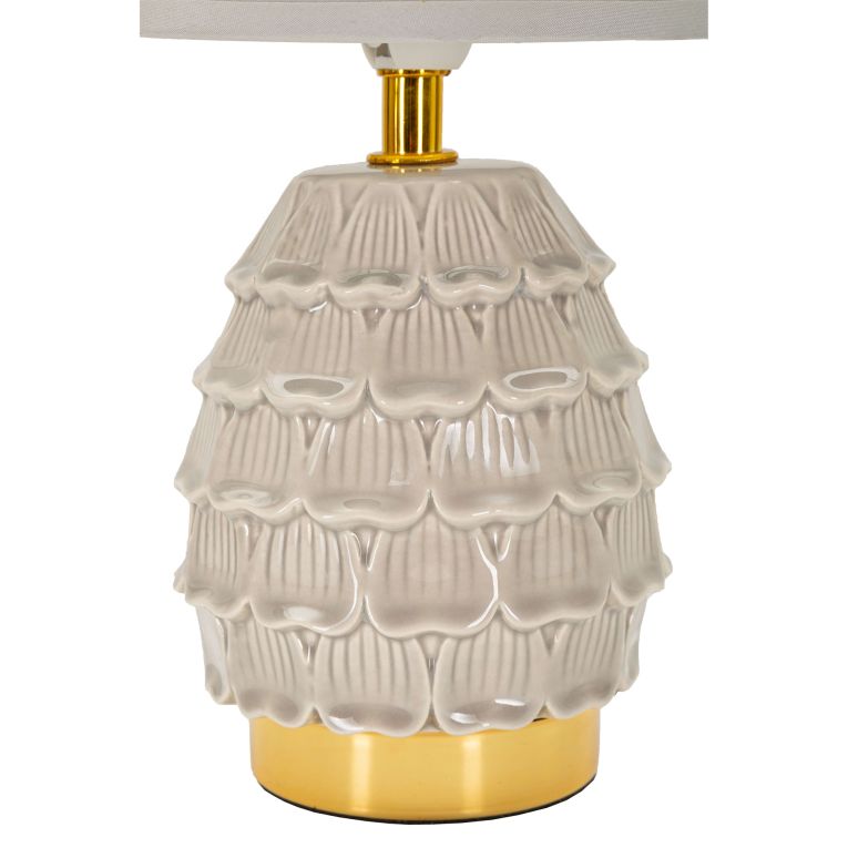 Lampada da Tavolo Beige oro Necessaria 1 Lampadina Attacco e14, Paralume - Talkee