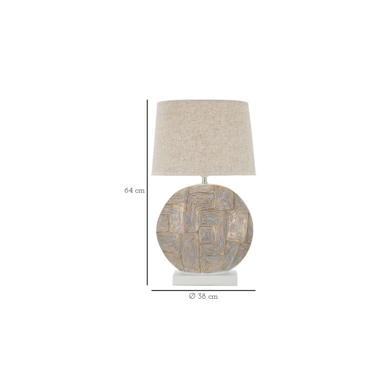 Lampada da Tavolo Beige oro Necessaria 1 Lampadina Attacco e27, Paralume - Fale