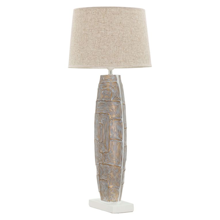 Lampada da Tavolo Beige oro Necessaria 1 Lampadina Attacco e27, Paralume - Falekaza