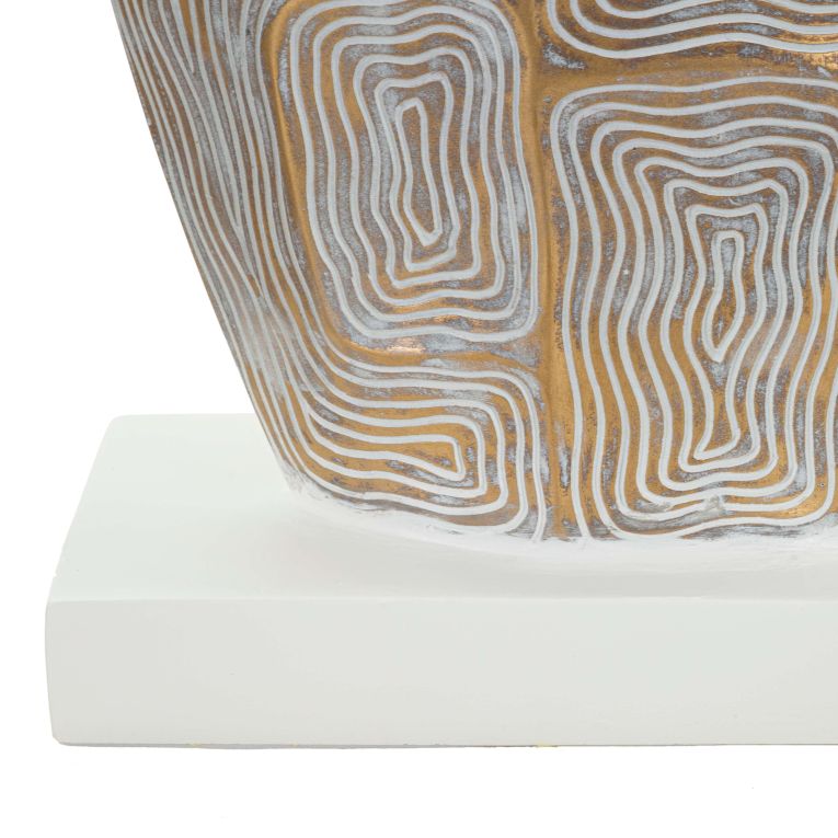 Lampada da Tavolo Beige oro Necessaria 1 Lampadina Attacco e27, Paralume - Falekaza