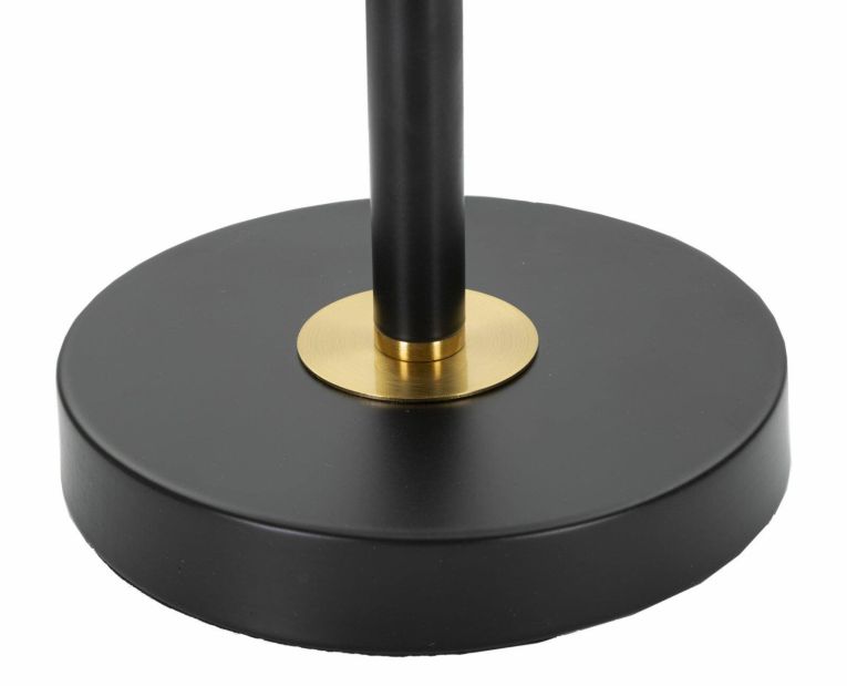 Lampada da tavolo Bernezzo, Luce da scrivania, Luminaria da ufficio, Lampada da lavoro, 25x25 h48 cm, Nero e Oro