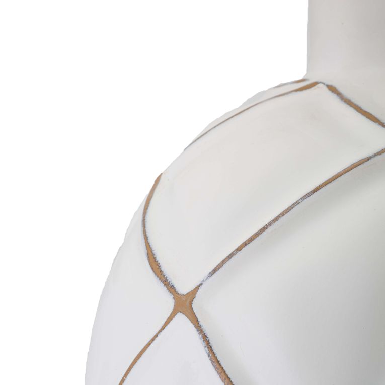 Lampada da Tavolo Bianco Beige Necessaria 1 Lampadina Attacco e27, Paralume - Baha