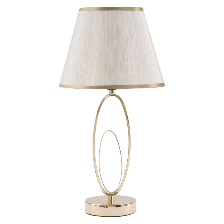 Lampada da Tavolo Bianco Crema oro Necessaria 1 Lampadina Attacco e27, Paralume - Kars