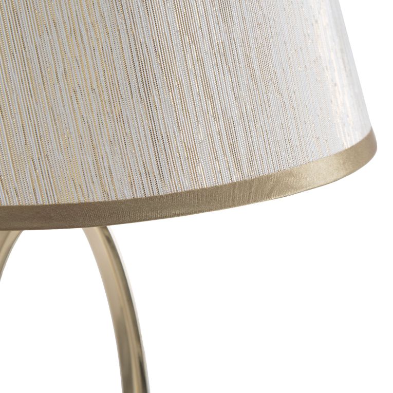 Lampada da Tavolo Bianco Crema oro Necessaria 1 Lampadina Attacco e27, Paralume - Kars