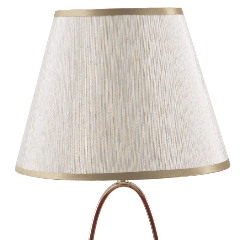 Lampada da Tavolo Bianco Crema oro Necessaria 1 Lampadina Attacco e27, Paralume - Kars