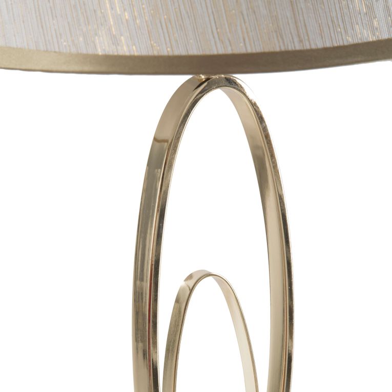 Lampada da Tavolo Bianco Crema oro Necessaria 1 Lampadina Attacco e27, Paralume - Kars