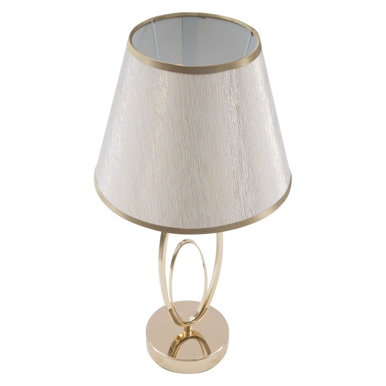 Lampada da Tavolo Bianco Crema oro Necessaria 1 Lampadina Attacco e27, Paralume - Kars