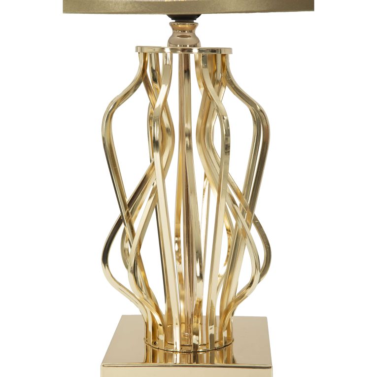 Lampada da Tavolo Bianco Crema oro Necessaria 1 Lampadina Attacco e27, Paralume - Sigiri