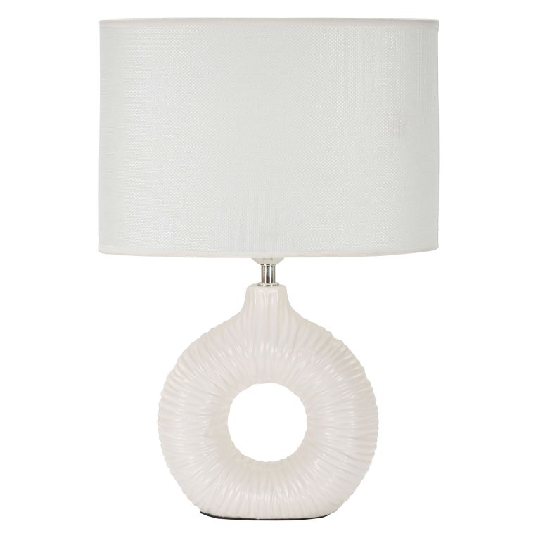 Lampada da Tavolo Bianco Necessaria 1 Lampadina Attacco e14, Paralume - Mirny