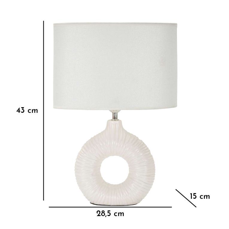 Lampada da Tavolo Bianco Necessaria 1 Lampadina Attacco e14, Paralume - Mirny