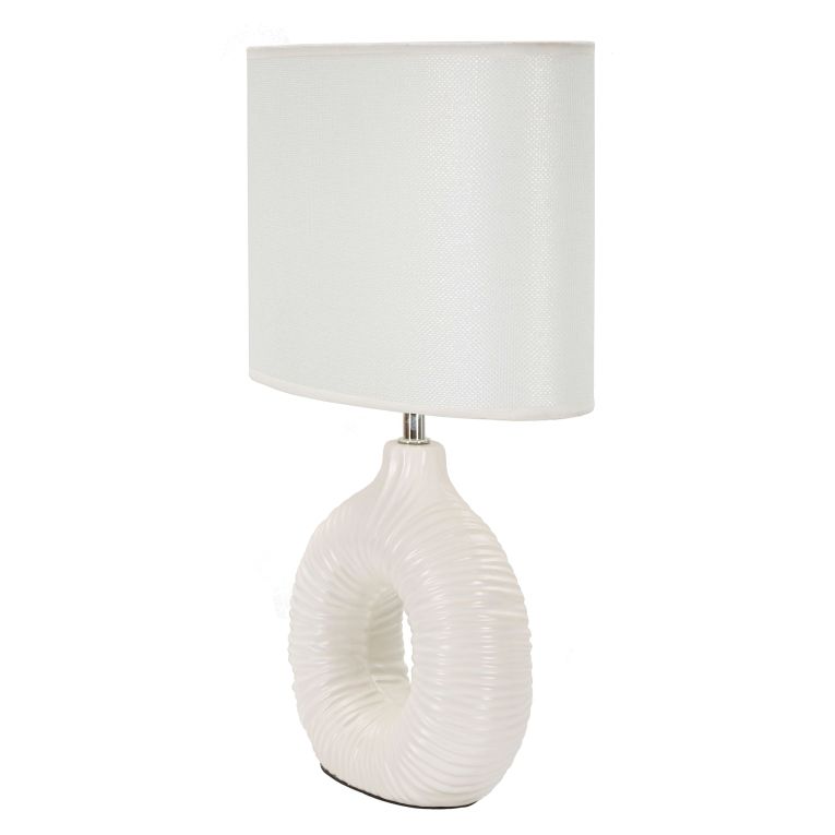 Lampada da Tavolo Bianco Necessaria 1 Lampadina Attacco e14, Paralume - Mirny